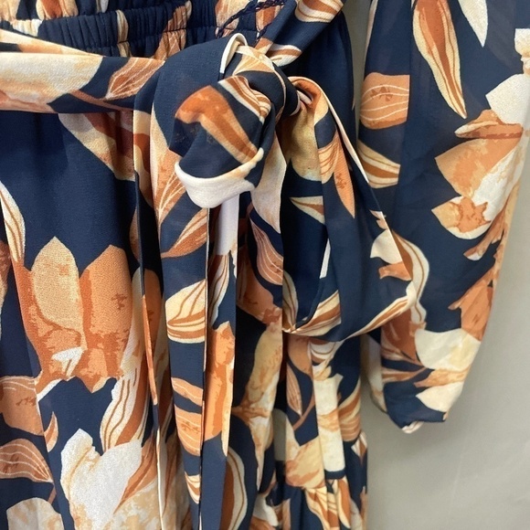 Flying Tomato Floral Maxi Dress - Navy and Peach - Picture 4 of 6